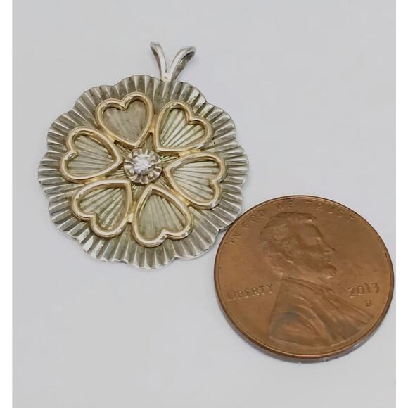 Mother's Medal of Honor Necklace .925 & 14k Gold in Gift Box - Picture 3 of 5